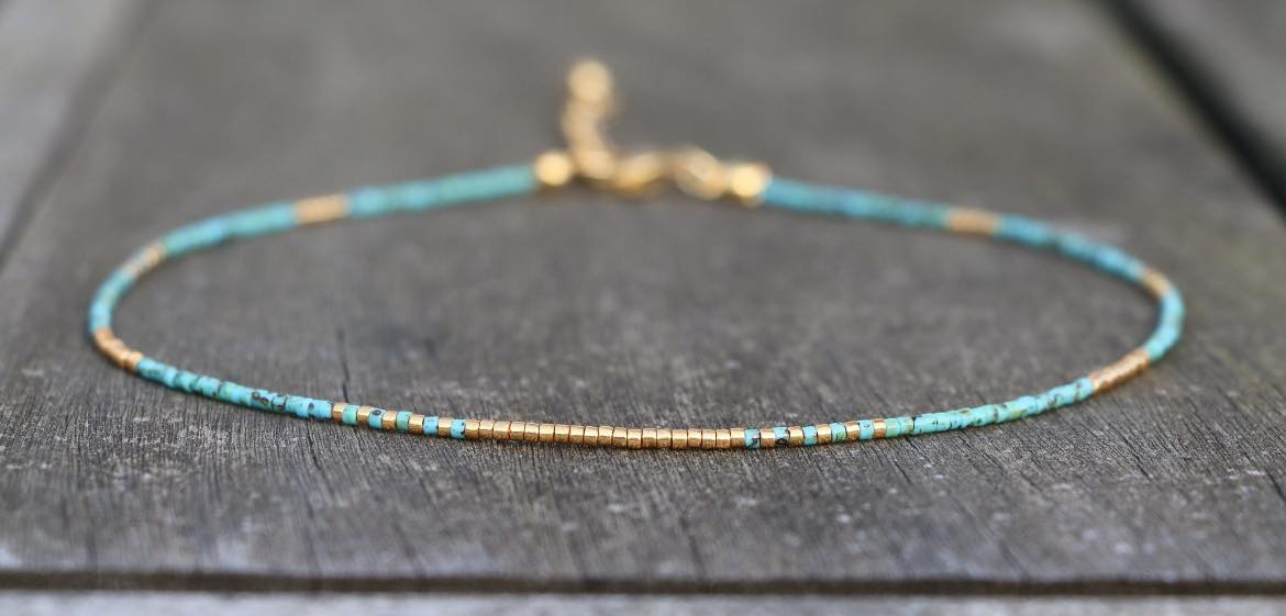 Чокър Тюркоаз с мъниста Миюки подарък