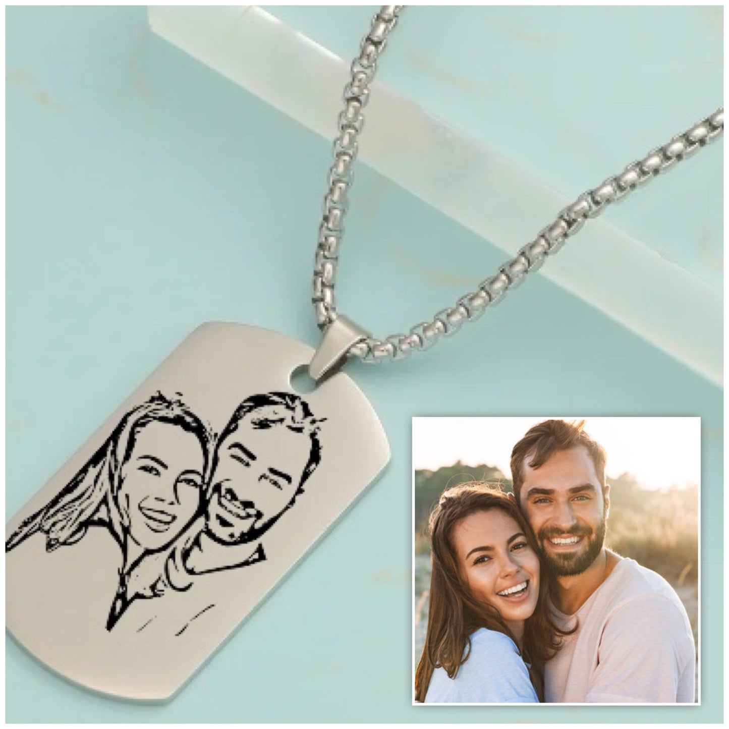 медальон с гравирана снимка подарък