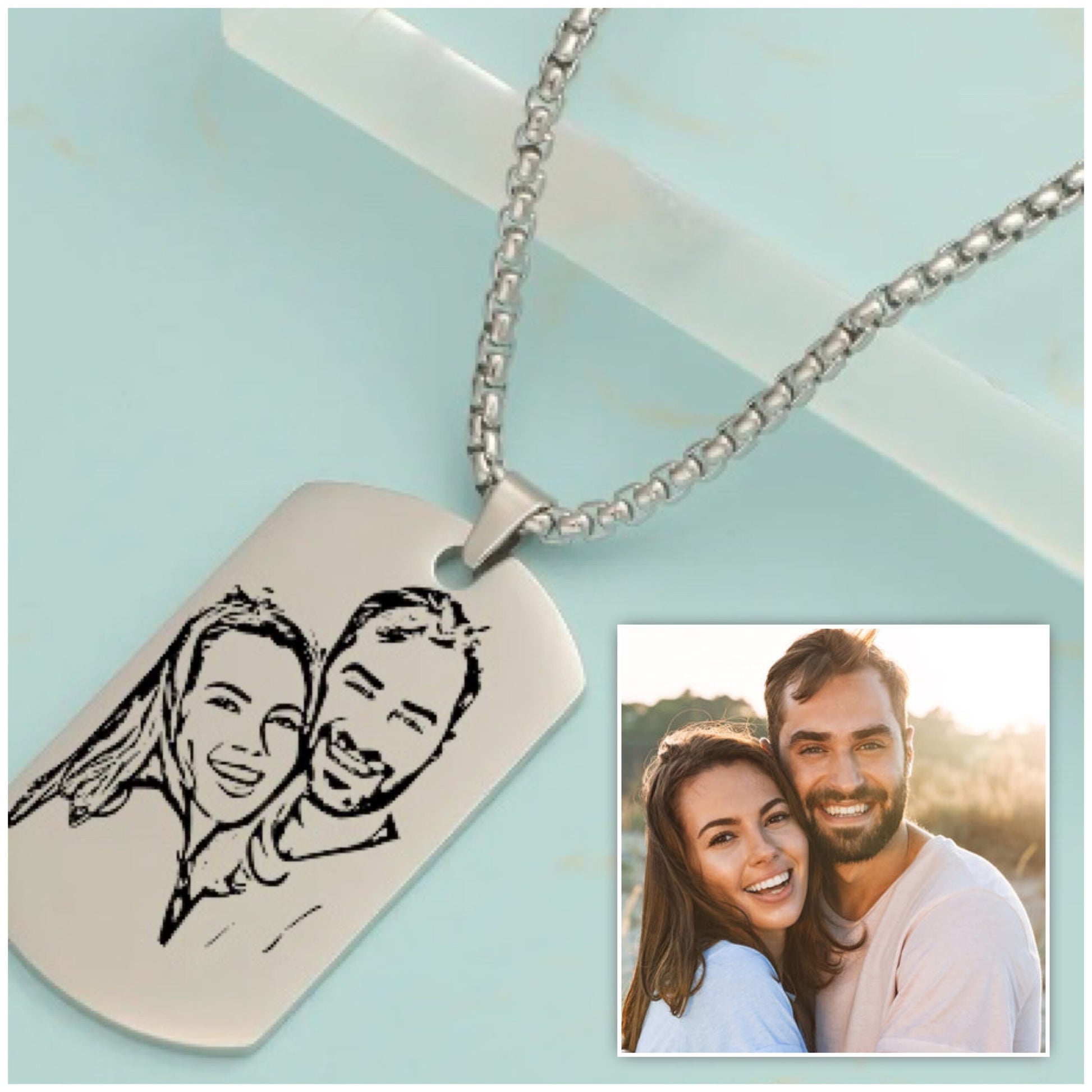 медальон с гравирана снимка подарък