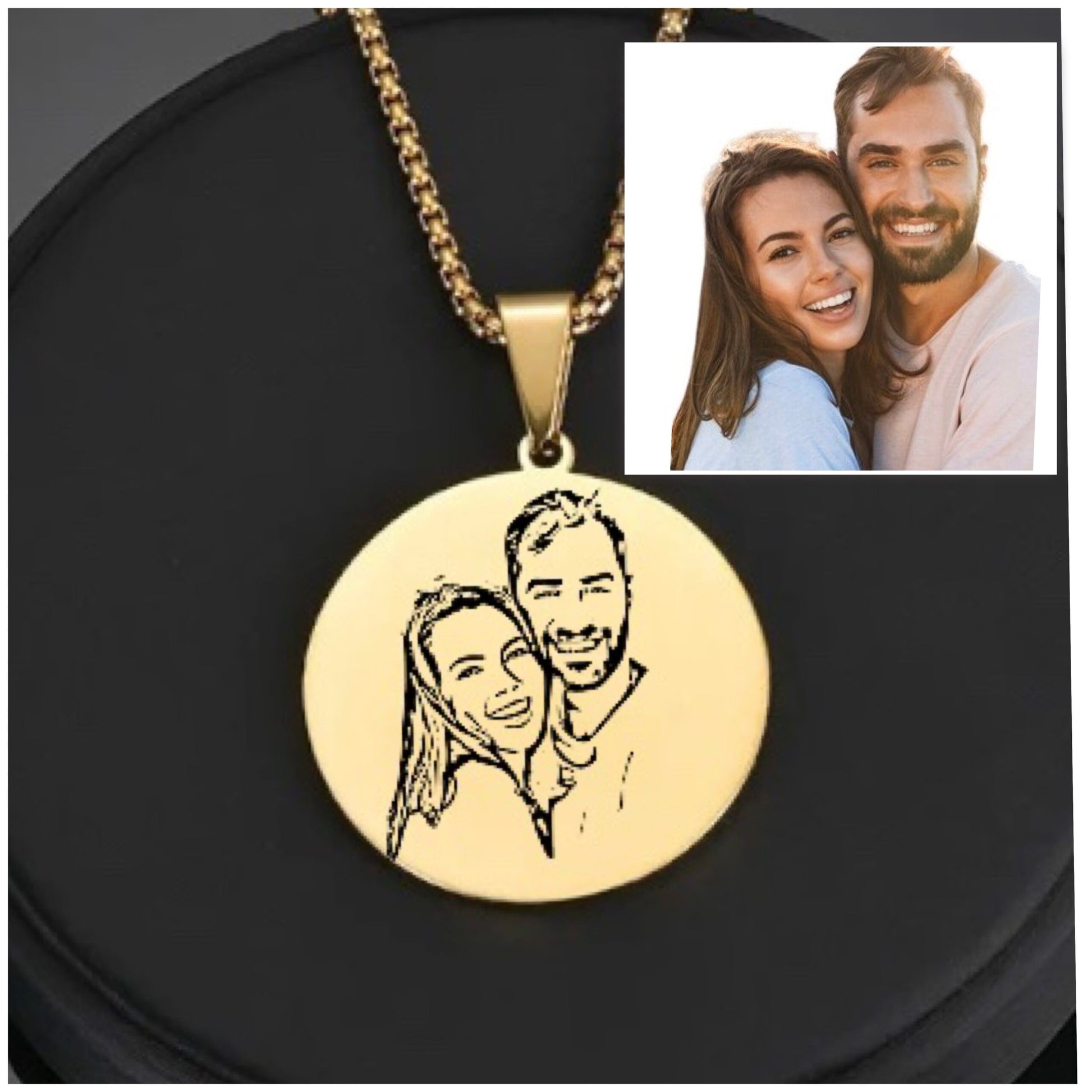 медальон с гравирана снимка подарък