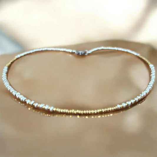 чоър колие мъниста златисто сребристо подарък