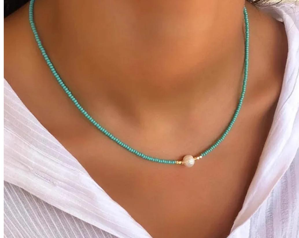 Колие с перла и мъниста подарък