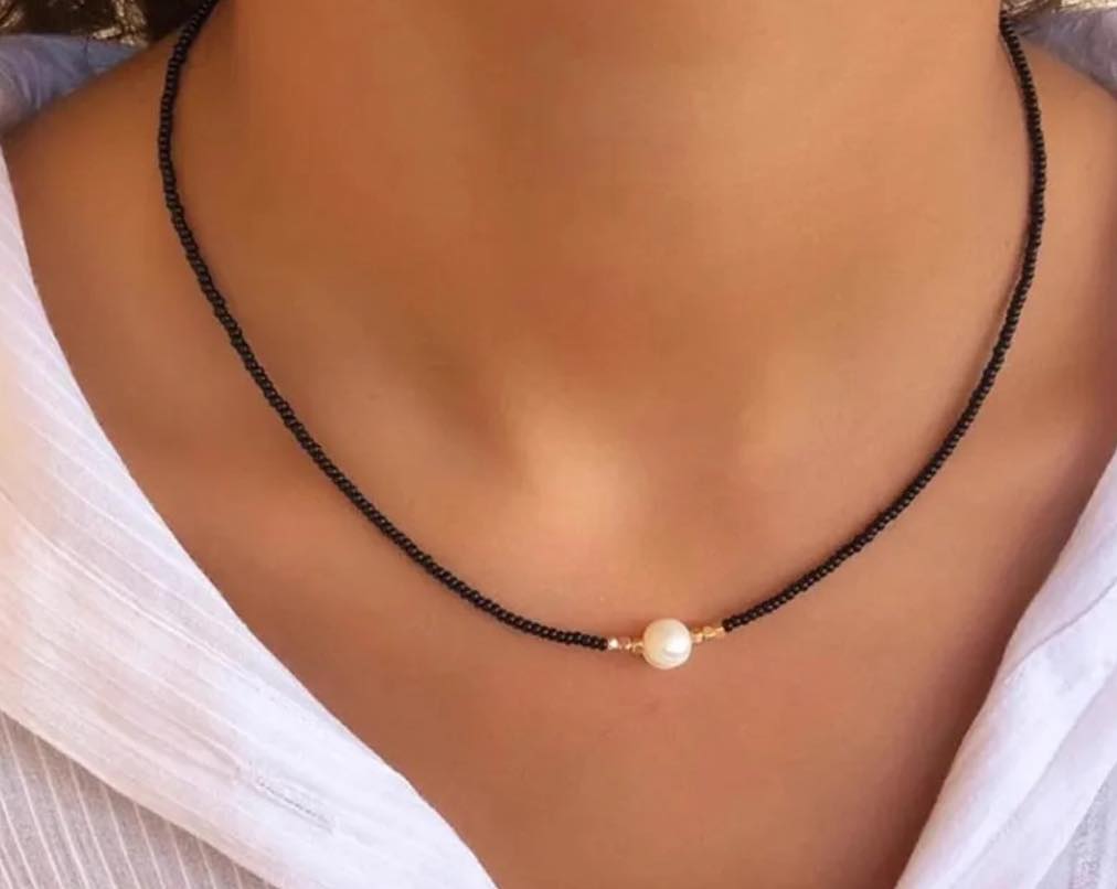 Колие с перла и мъниста подарък