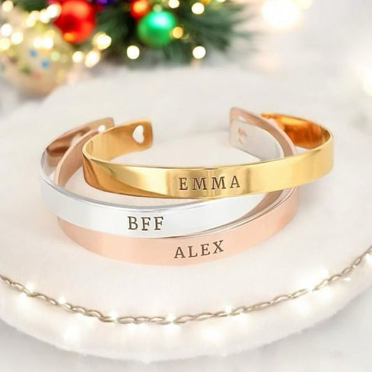 регулираща твърда гравирана гривна подарък