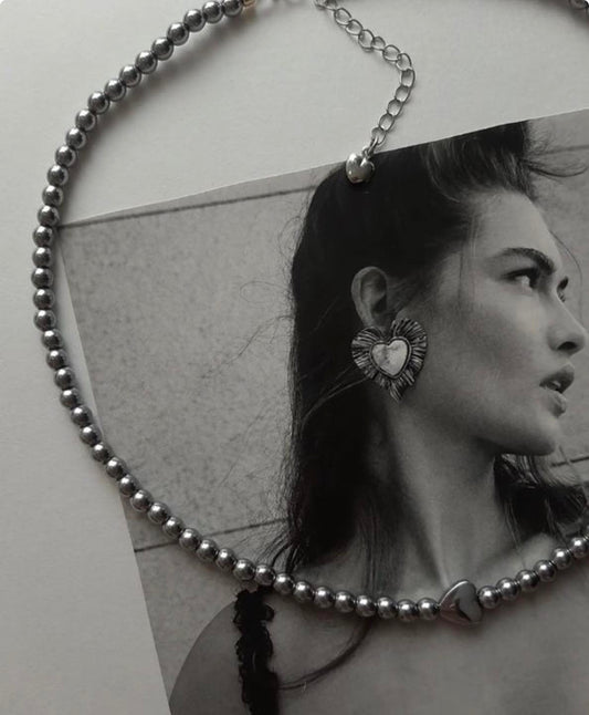 чокър с хематит и сърце подарък