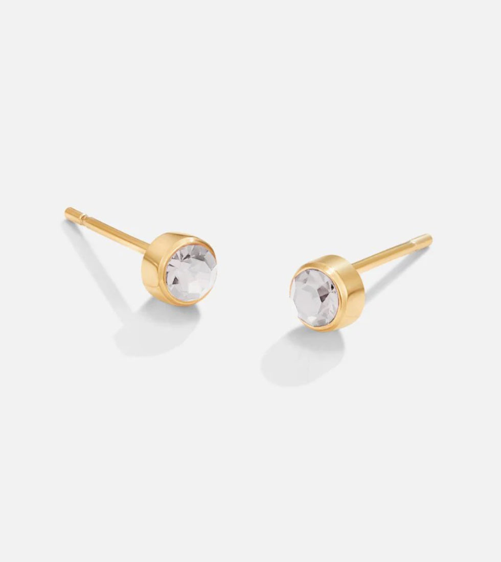 обеци с бял цирконий подарък