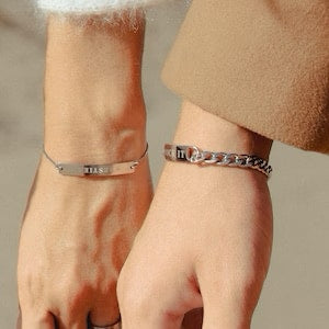 комплект от дамска и мъжка гривни за двойки Влюбени подарък